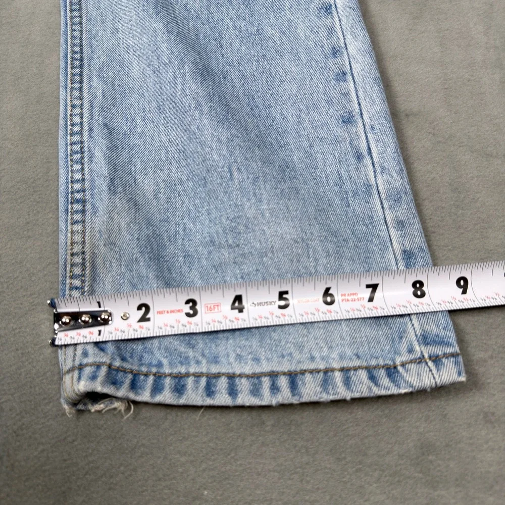 Levi's 505 Jeans Men's 33x32 Light Wash Straight Leg Regular Fit Raw Hem‎
